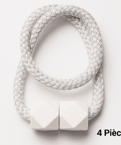 Embrasse Rideau Aimanté - lot de 4 Blanc / 42cm