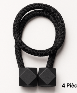 Embrasse Rideau Aimanté - lot de 4 Noir / 42cm