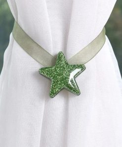 Embrasse Rideau Étoile - 1 pièce Vert / Polyester