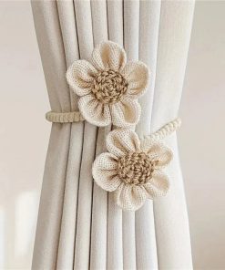 Embrasse Rideau Fleurs Pince - 1 pièce Blanc / 34cm