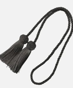 Embrasse Rideau Pompon Or - 1 pièce Charbon / 97cm