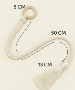 Embrasses Rideaux Anneaux - 2 pièces Blanc crème / 55cm