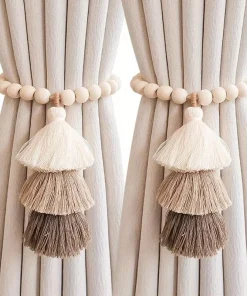 Embrasses Rideaux Bohème Laine - 2 pièces