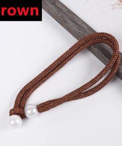 Embrasses Rideaux Grosse Perles - 2 pièces Marron / 45cm