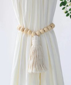 Embrasses Rideaux Macramé - 2 pièces Pompon rustique