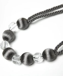 1Pc Bead Curtain Tieback Home Decor Gold Holdback Curtains  Holder Clamp Buckle Rope Room Accessories Decoration Tie Back charcoal / 55-90cm