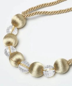 1Pc Bead Curtain Tieback Home Decor Gold Holdback Curtains Holder Clamp Buckle Rope Room Accessories Decoration Tie Back gold / 55-90cm