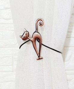 1PC European Creative Magnet Curtain Buckle Animal Cat Curtain Strap High Quality Holder Hook Decorative Home Accessorie Red Cat / 40cm
