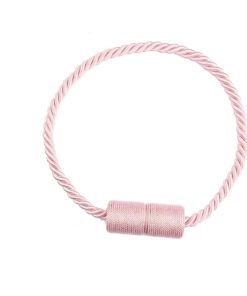 1Pc Magnetic Curtain Tieback Room Accessories Cylinder Hanging Ball Window Drape Holder Buckle Strap Rope Curtain Decoration Pink / CHINA / As picture