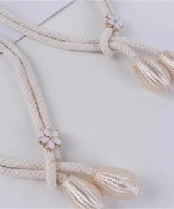 2 adjustable hand braided curtain fasteners with small metal drapes - no punch size universal elastic curtain strap Other