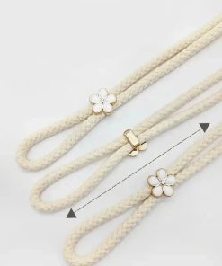 2 adjustable hand braided curtain fasteners with small metal drapes - no punch size universal elastic curtain strap Other