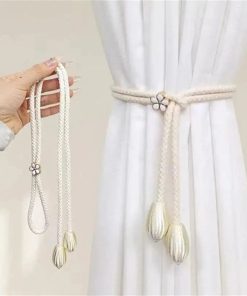 Embrasse Rideau Blanc Ajustable - 2 pièces