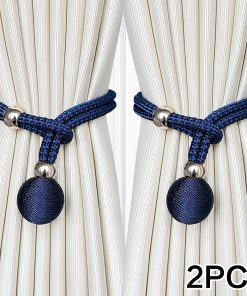 2pcs Adjustable High Grade French Ball Curtain Tiebacks, Convenient Draped Tiebacks Decorative Curtain Fixer Curtain Tiebacks Sapphire blue