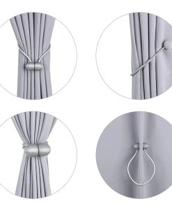 2pcs modern minimalist magnetic ball curtain tiebacks with thicker twisted cords can be styled at will,for bedrooms, living room