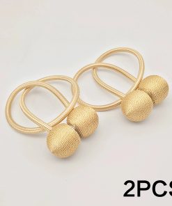 2pcs modern minimalist magnetic ball curtain tiebacks with thicker twisted cords can be styled at will,for bedrooms, living room Cream colour