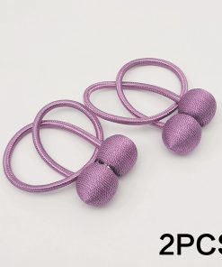 2pcs modern minimalist magnetic ball curtain tiebacks with thicker twisted cords can be styled at will,for bedrooms, living room Purple