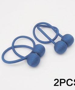 2pcs modern minimalist magnetic ball curtain tiebacks with thicker twisted cords can be styled at will,for bedrooms, living room Sapphire blue