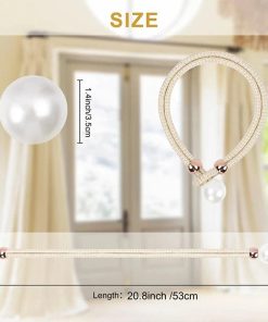 2pcs Pearl Curtain Tiebacks Curtain Pearl Tiebacks Decorative Fixings Rope Curtain Tiebacks No Punch Adjustable Pull-outs