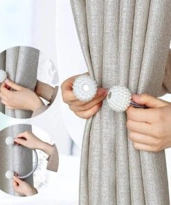 2PCS Pearl Magnetic Curtain Clip Curtain Holders Tie Back Buckle Clips Hanging Ball Buckle Tie Back Curtain Decor Accessories