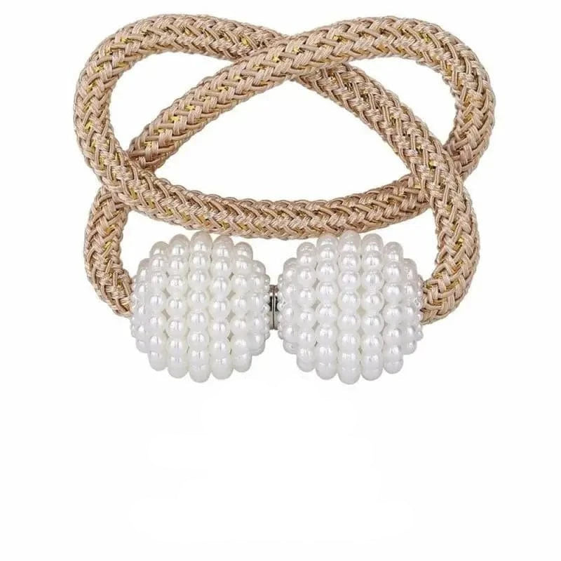 2PCS Pearl Magnetic Curtain Clip Curtain Holders Tie Back Buckle Clips Hanging Ball Buckle Tie Back Curtain Decor Accessories
