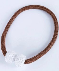 2PCS Pearl Magnetic Curtain Clip Curtain Holders Tie Back Buckle Clips Hanging Ball Buckle Tie Back Curtain Decor Accessories Brown / 2PCS