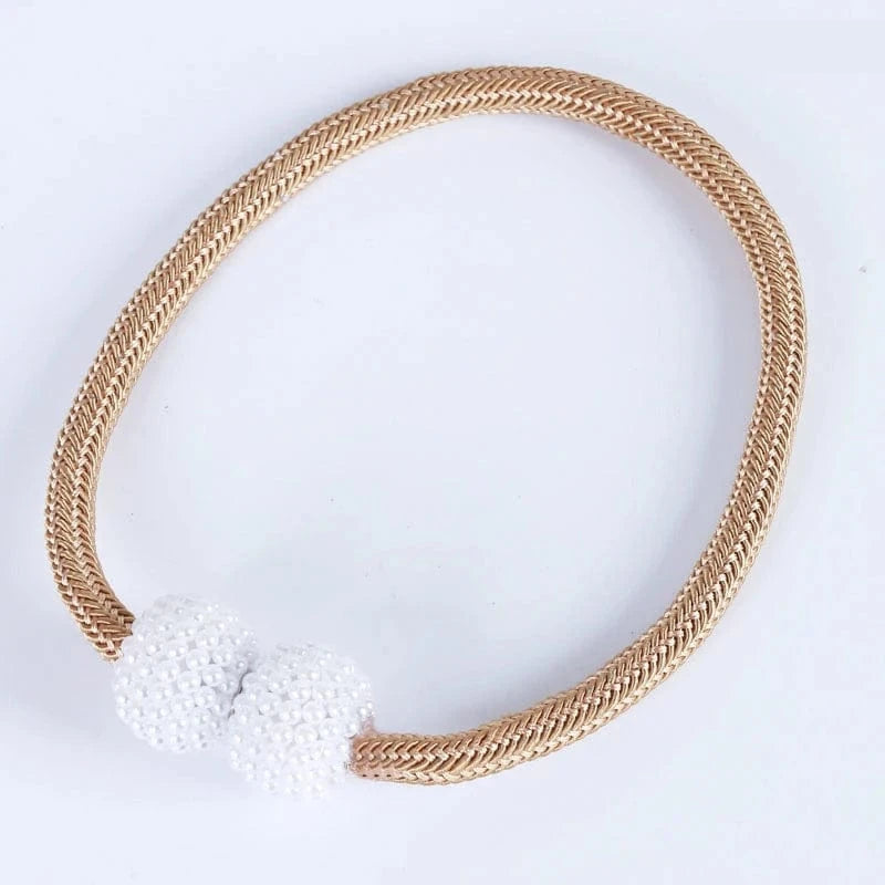 2PCS Pearl Magnetic Curtain Clip Curtain Holders Tie Back Buckle Clips Hanging Ball Buckle Tie Back Curtain Decor Accessories Camel / 2PCS