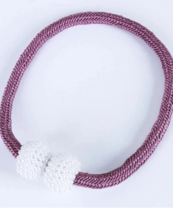 2PCS Pearl Magnetic Curtain Clip Curtain Holders Tie Back Buckle Clips Hanging Ball Buckle Tie Back Curtain Decor Accessories Purple / 2PCS