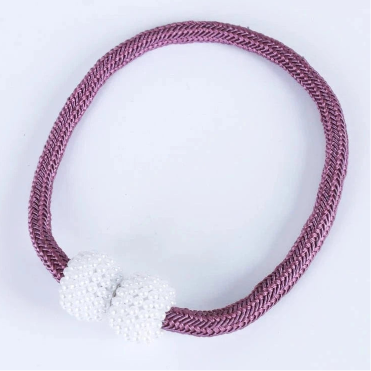 2PCS Pearl Magnetic Curtain Clip Curtain Holders Tie Back Buckle Clips Hanging Ball Buckle Tie Back Curtain Decor Accessories Purple / 2PCS