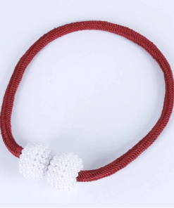 2PCS Pearl Magnetic Curtain Clip Curtain Holders Tie Back Buckle Clips Hanging Ball Buckle Tie Back Curtain Decor Accessories Red / 2PCS