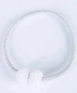 2PCS Pearl Magnetic Curtain Clip Curtain Holders Tie Back Buckle Clips Hanging Ball Buckle Tie Back Curtain Decor Accessories White / 2PCS