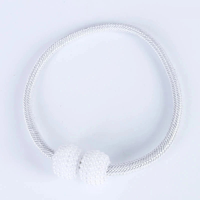 2PCS Pearl Magnetic Curtain Clip Curtain Holders Tie Back Buckle Clips Hanging Ball Buckle Tie Back Curtain Decor Accessories White / 2PCS