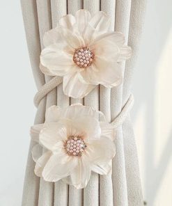 Curtain Tie Back Bedroom Curtain Holder Drapes Flower Curtain Tieback Twist Bough Rope Holder Clips Holdback Buckle Clip white