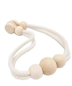 Embrasse Rideau Billes en Bois Beige-2pcs / Universal code