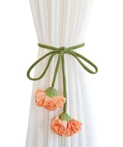 Embrasse Rideau Fleur Originale Orange