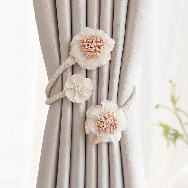 Embrasse Rideau Fleurs de Printemps Beige