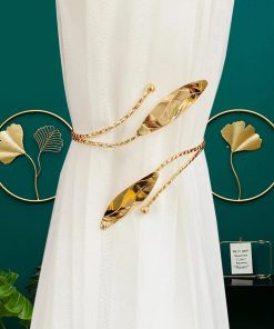 Embrasse Rideau Minimaliste Feuille Dorée